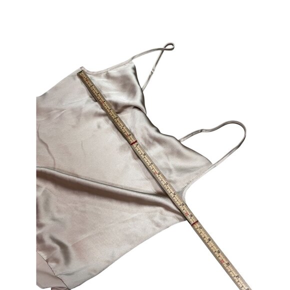 Sincerely Jules Womens Satin Bodysuit Medium Beige - Picture 8 of 11